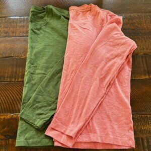 Lot of 2 J Crew Long Sleeve Girlfriend Tees - EUC - Size Large